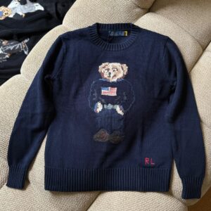 Suéter Polo Bear em algodão e linho